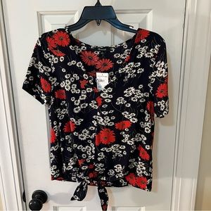 Madewell tie floral top